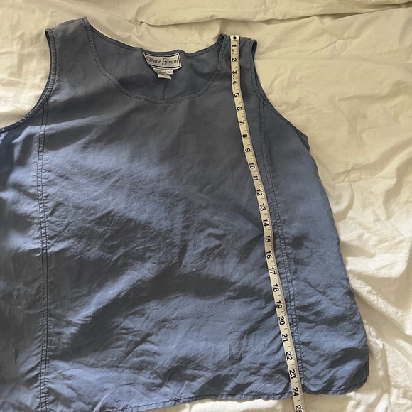 Vintage Diane Gilman 100% Silk Indigo Blue Blouse - Picture 6 of 7